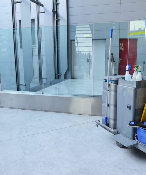 Cleaning airport or hospital.